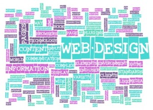 Web design terminology words as a graphic