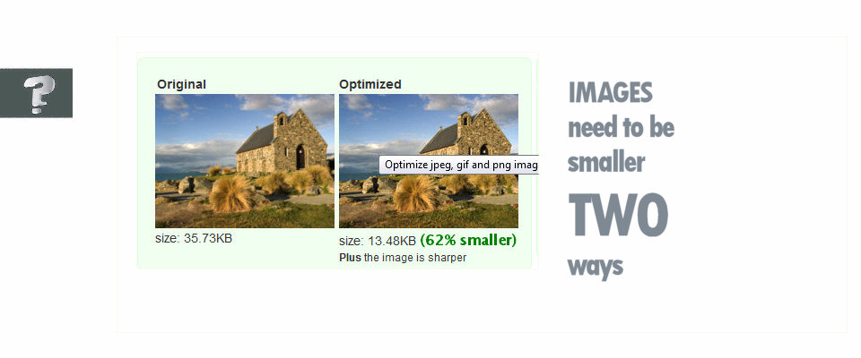 Optimizing images for the Web